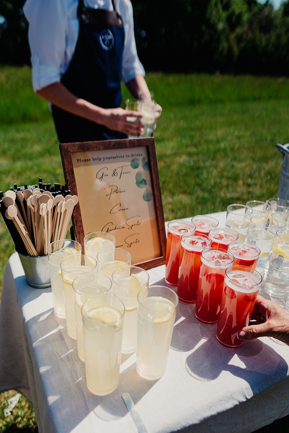 Den At Four Acre Wedding Lauren May Photos Welcome Drinks Table