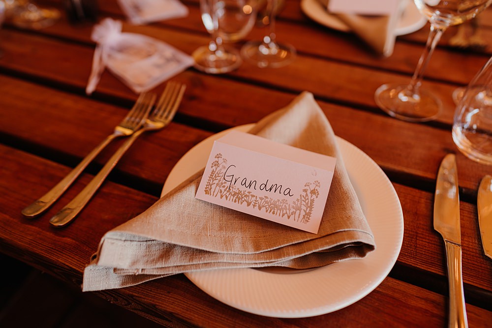 Den At Four Acre Wedding Lauren May Photos Place Name Card