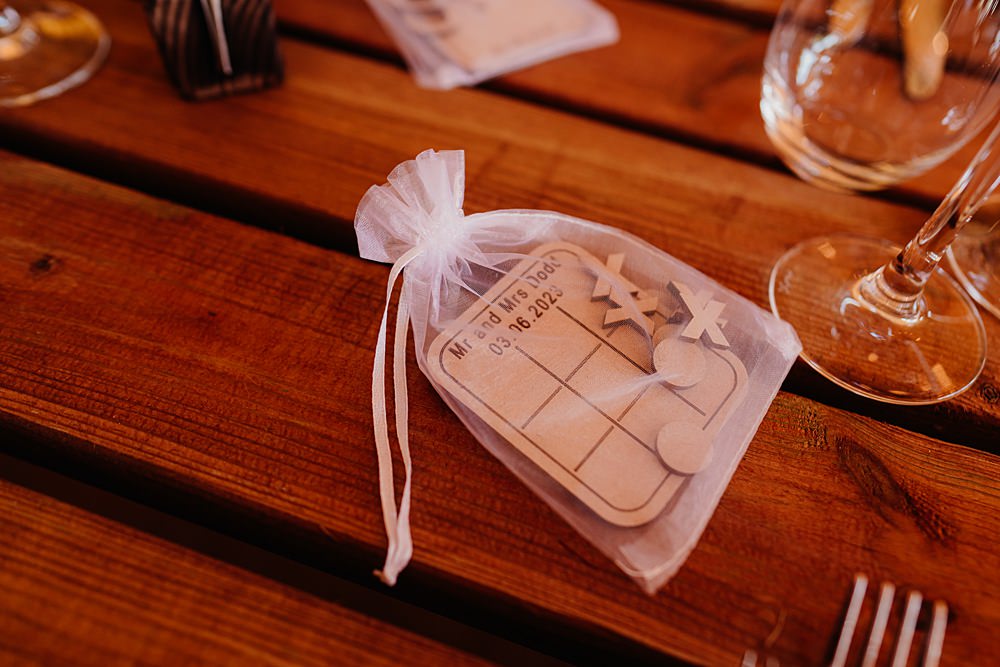 Den At Four Acre Wedding Lauren May Photos Table Game Favour Wooden