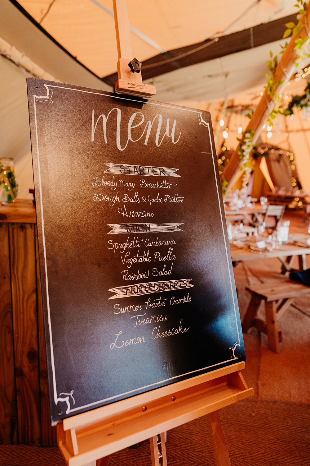 Den At Four Acre Wedding Lauren May Photos Chalk Board Menu Sign