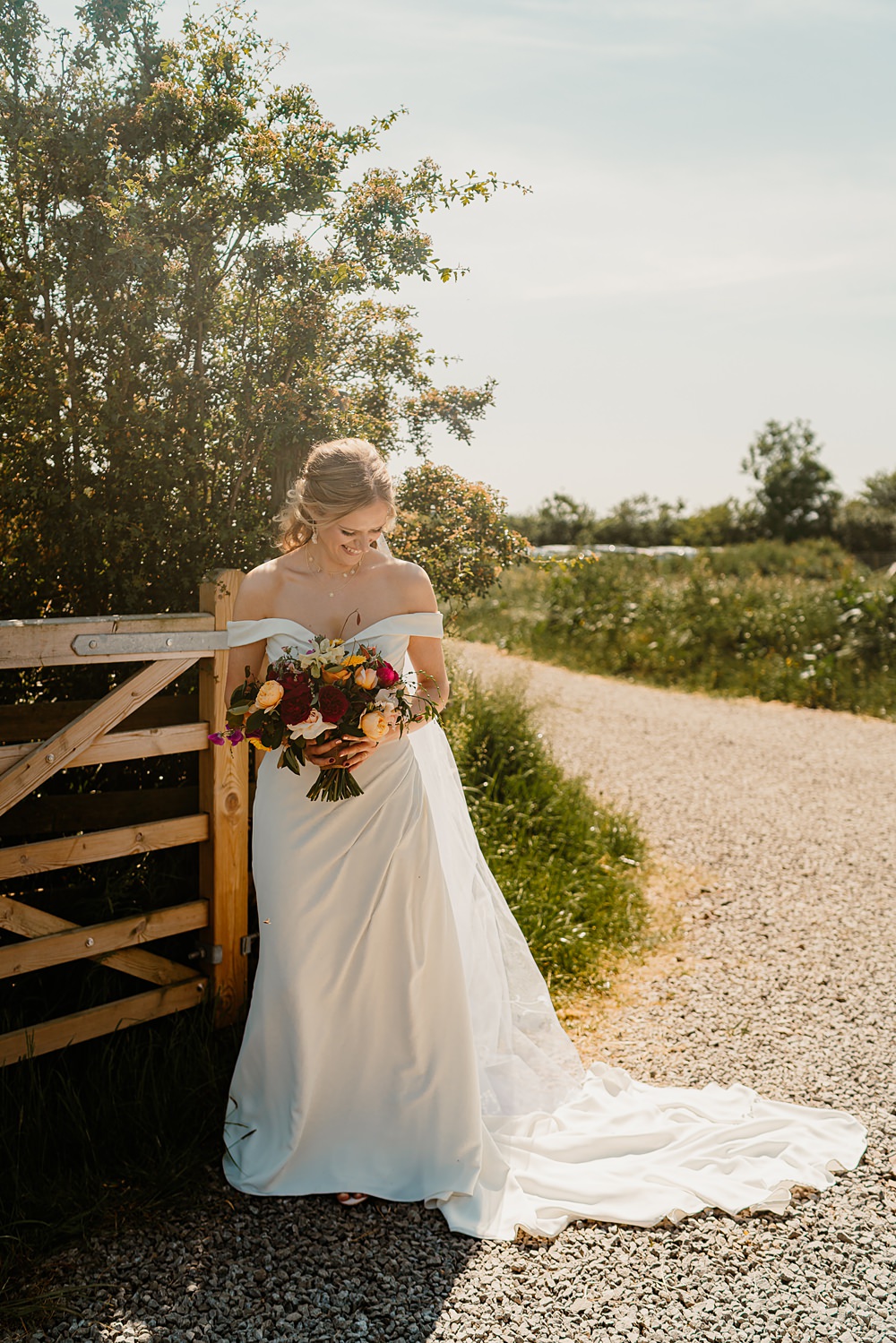 Den At Four Acre Wedding Lauren May Photos Off Shoulder Gown Veil Rebecca Ingram Bride