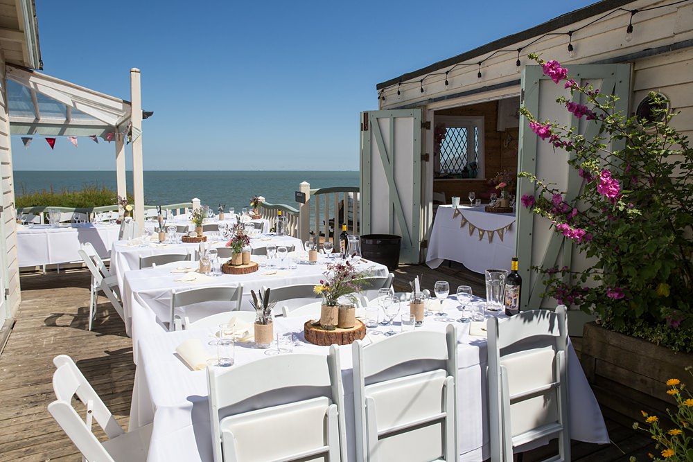 Kent Seaside Wedding Hannah Larkin Photography Outdoor Reception Square Tables Decor