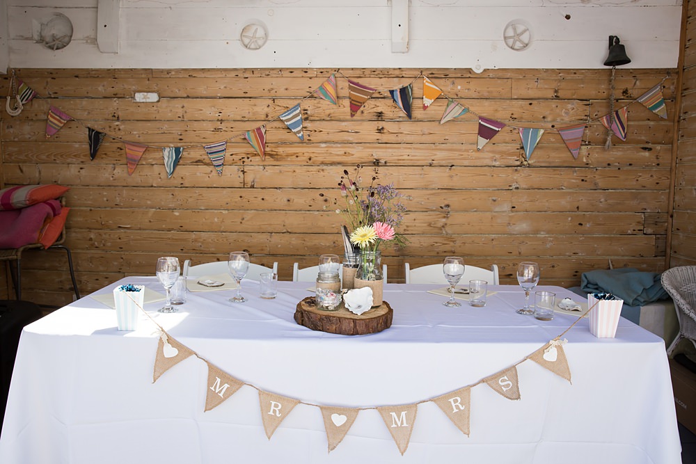 Kent Seaside Wedding Hannah Larkin Photography Top Table Bunting Decor