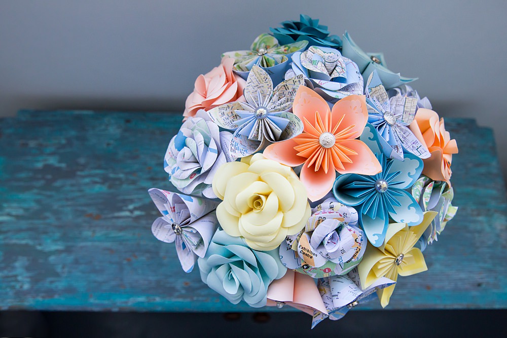 Kent Seaside Wedding Hannah Larkin Photography Pastel Paper Flower Bouquet