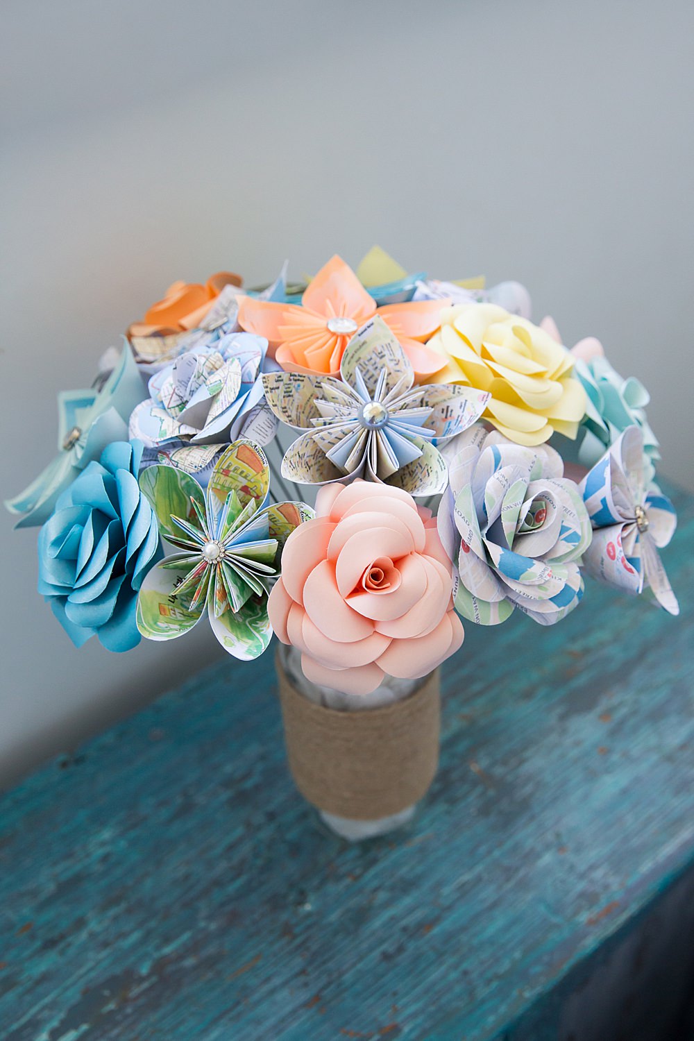 Kent Seaside Wedding Hannah Larkin Photography Pastel Paper Flower Bouquet