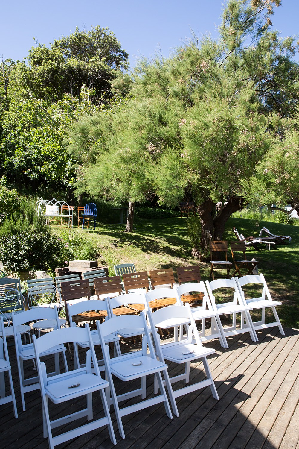 Kent Seaside Wedding Hannah Larkin Photography Outdoor Ceremony Garden Chairs