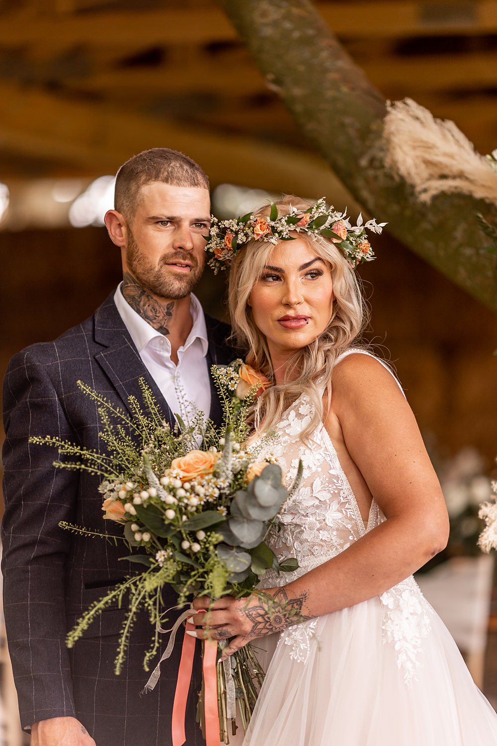 Lilibet Wood Wedding Hannah Betts Photography Bride Flower Crown Bouquet