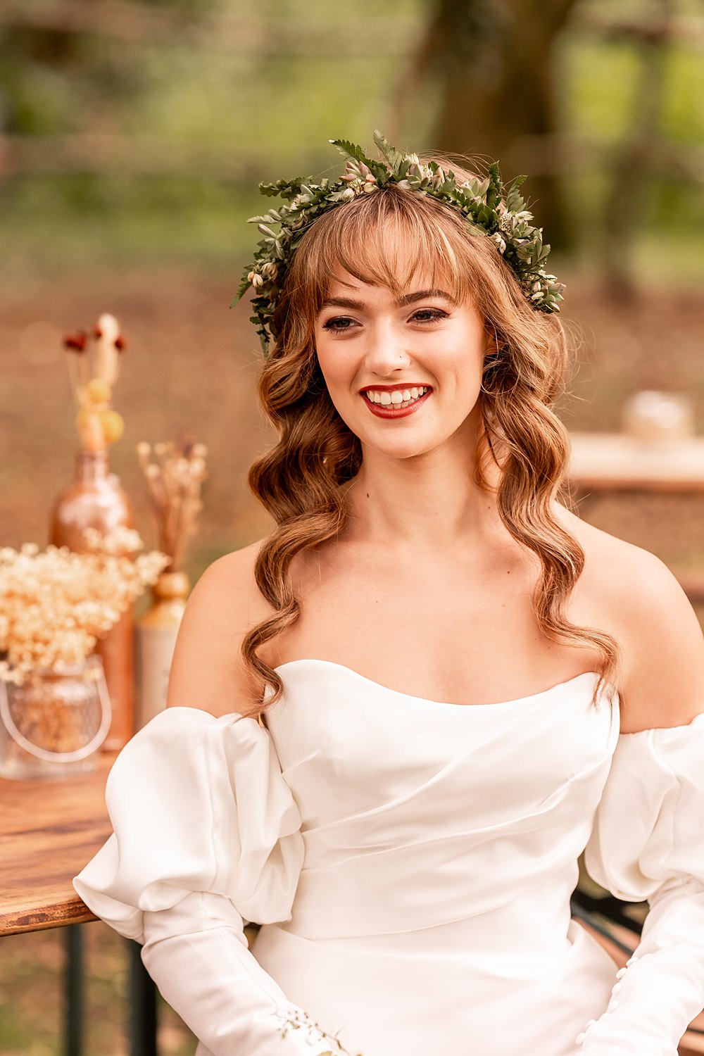 Lilibet Wood Wedding Hannah Betts Photography Bride Hair Makeup Flower Crown