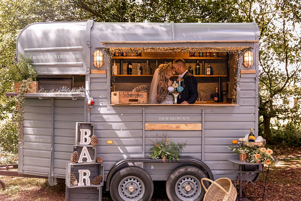 Lilibet Wood Wedding Hannah Betts Photography Horse Box Bar