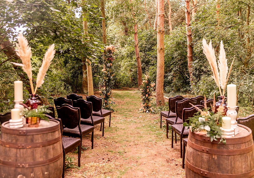 Lilibet Wood Wedding Hannah Betts Photography Outdoor Ceremony Set Up