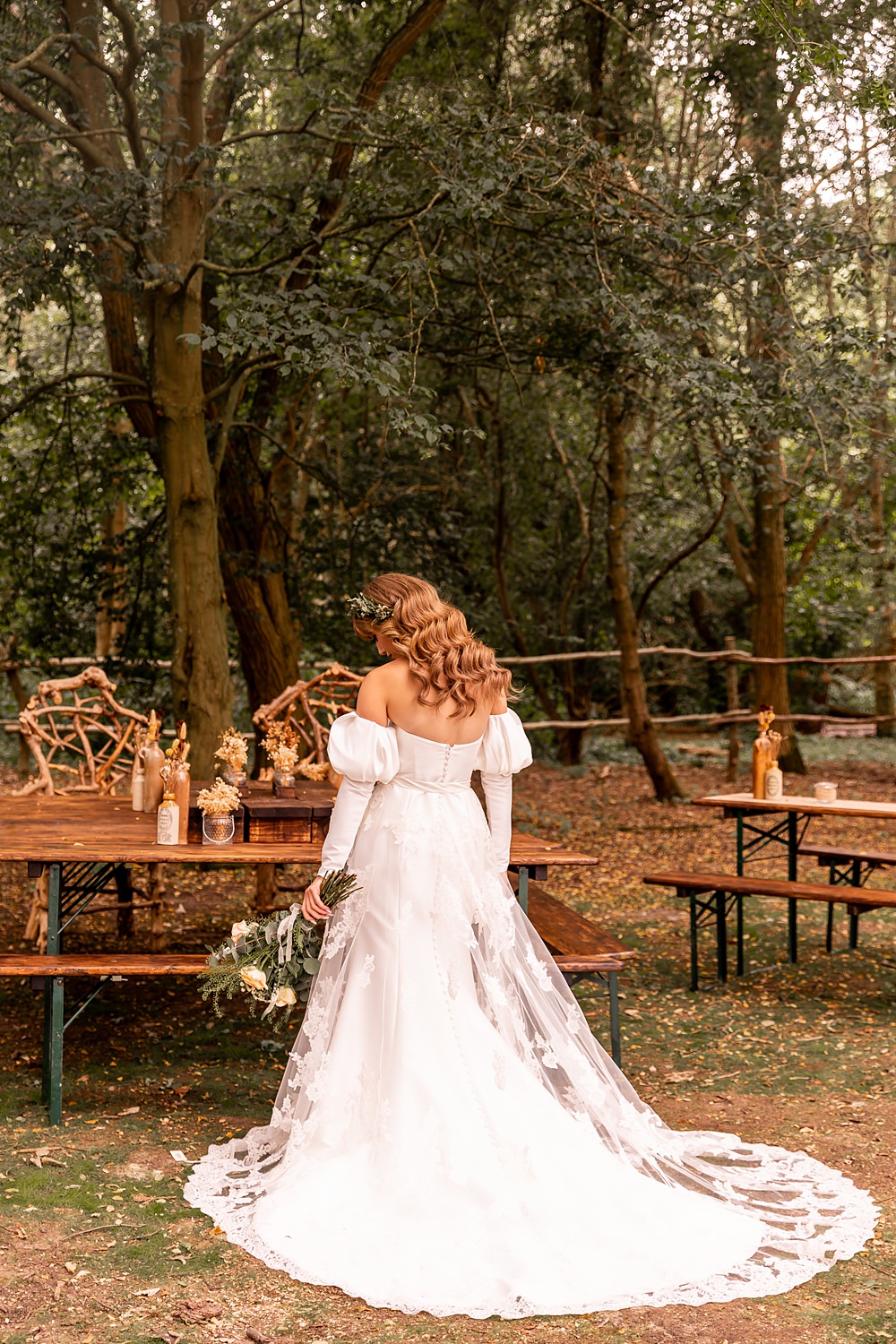 Lilibet Wood Wedding Hannah Betts Photography Off Shoulder Detachable Sleeves Bridal Gown