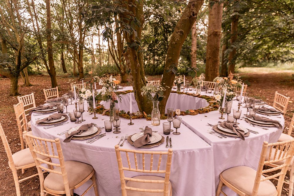 Lilibet Wood Wedding Hannah Betts Photography Circle Hoop Tree Table Decor Outdoor Reception
