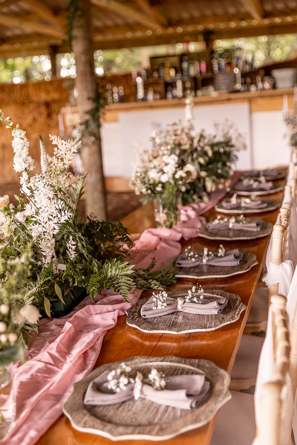 Lilibet Wood Wedding Hannah Betts Photography U Shape Table Decor Rustic Greenery Flowers Candles Centrepiece