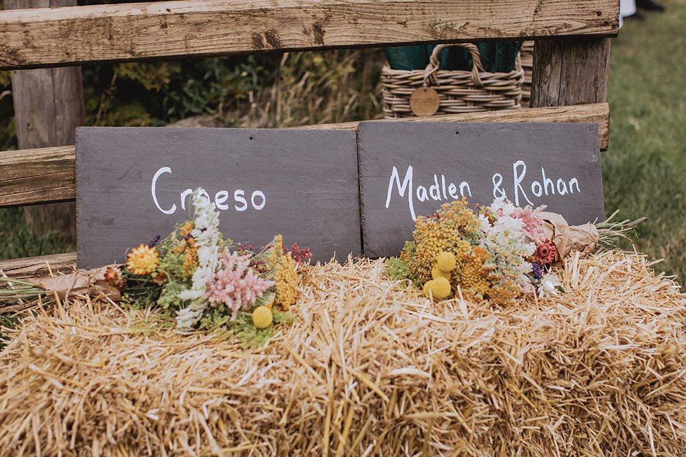 Slate Signs Pen Y Fron Wedding Fox and Bear Photography