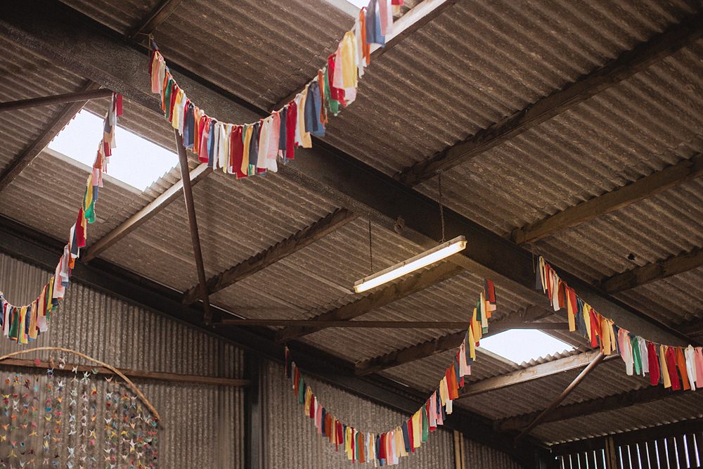 Colourful Rag Bunting Pen Y Fron Wedding Fox and Bear Photography
