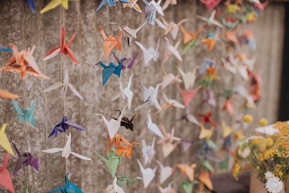 Origami Garland Pen Y Fron Wedding Fox and Bear Photography