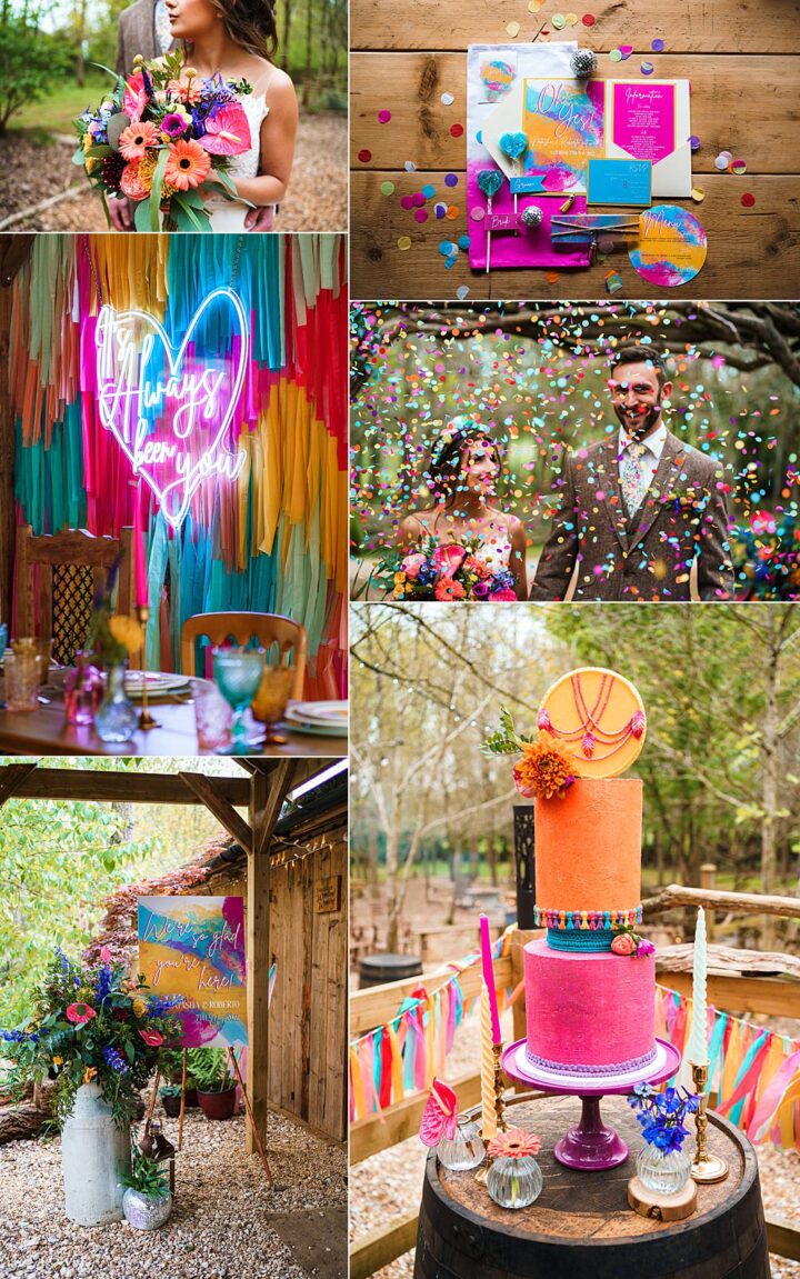 Rainbow Wedding Summer Colours Brad Gommon Photography