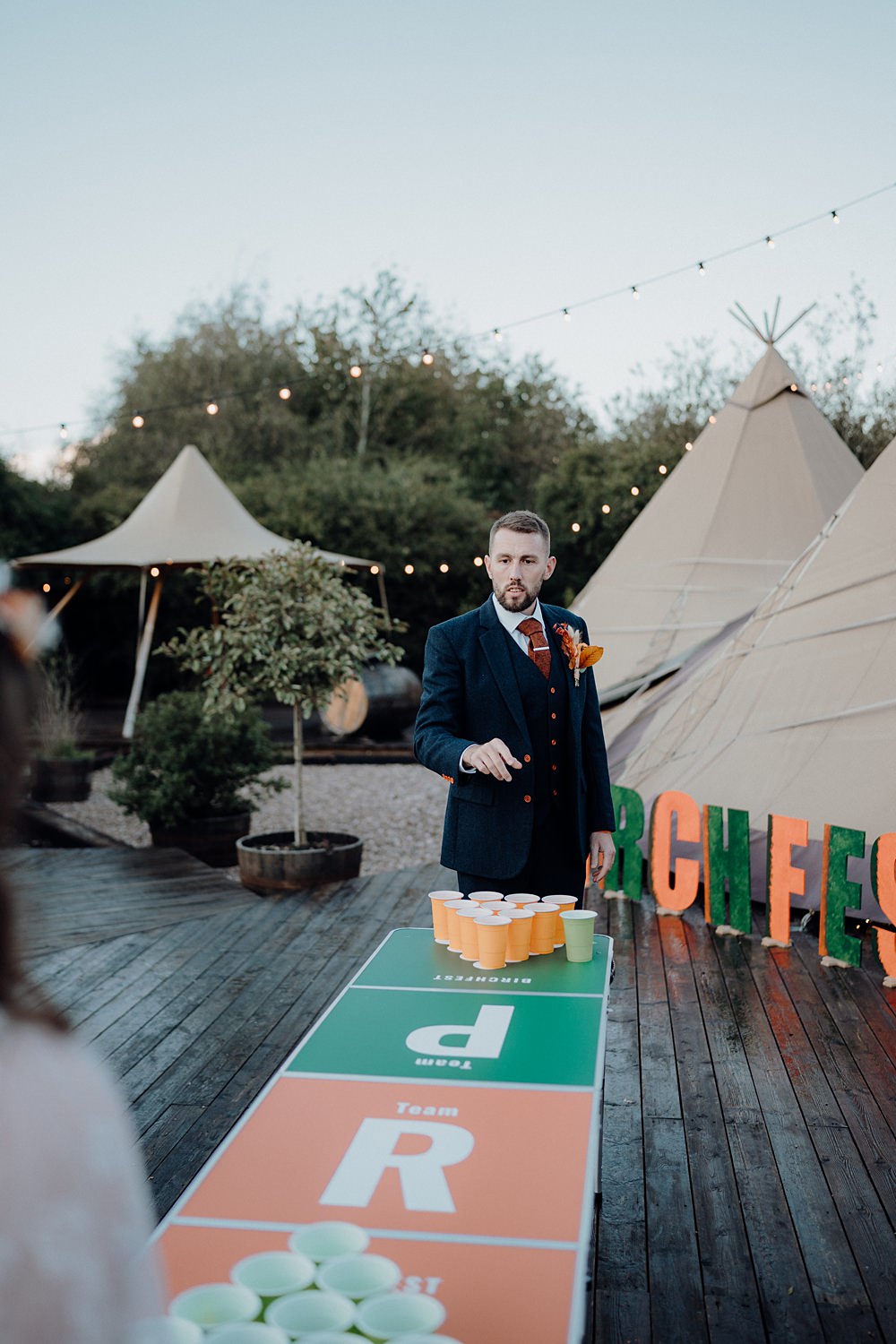 Royle Forest Wedding Bligh and Guy Wedding Visuals Beer Pong Table Game