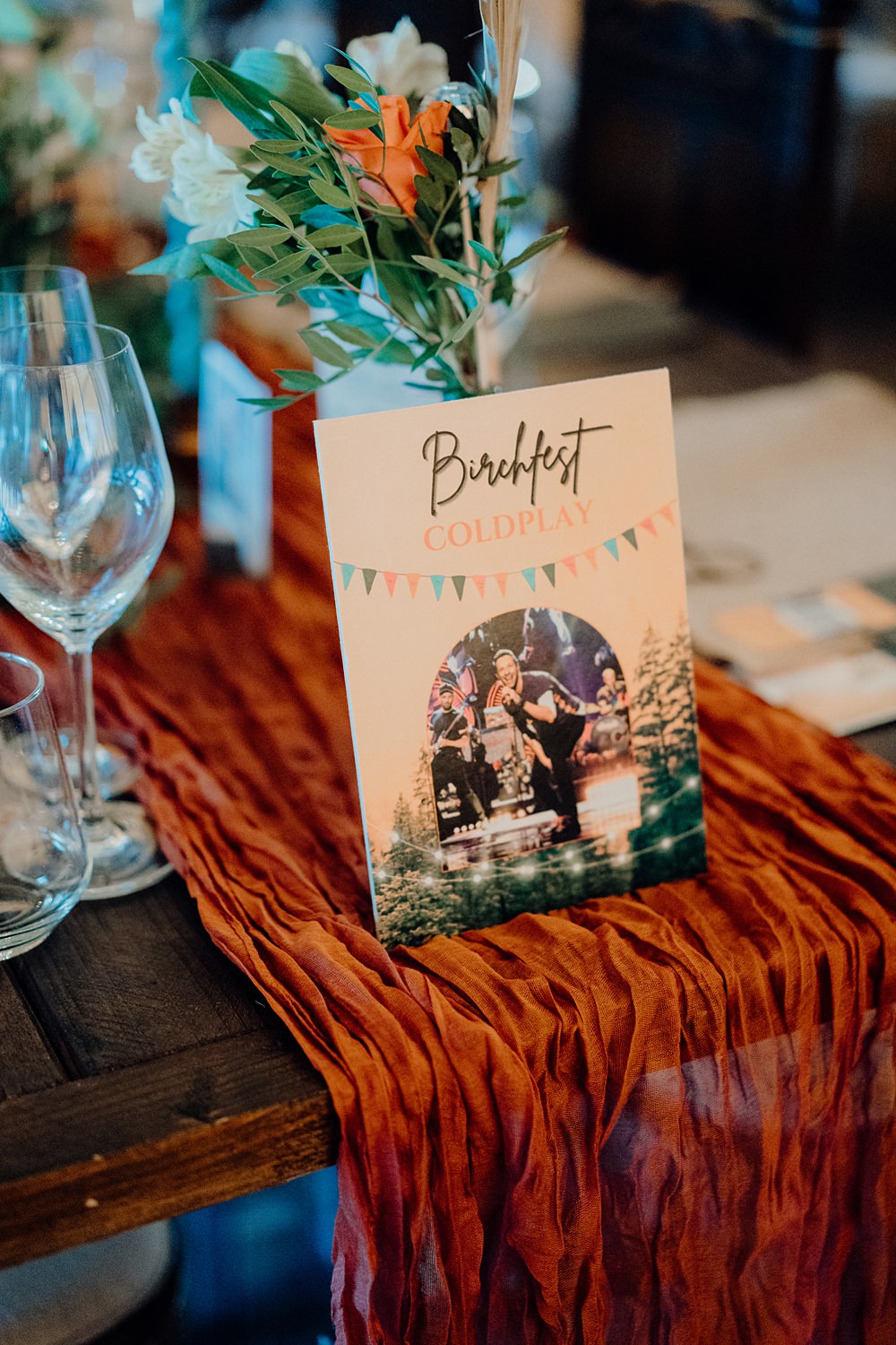 Royle Forest Wedding Bligh and Guy Wedding Visuals Bunting Table Name Sign