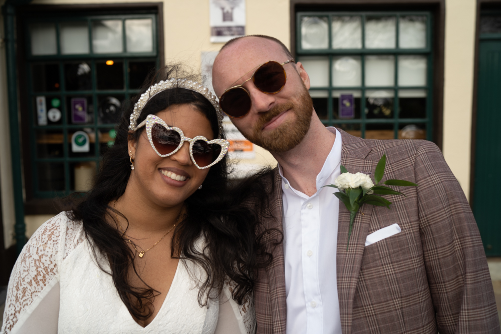 Sliabh Liag Donegal Elopement Wild and Green Photography Bride Groom Sunglasses