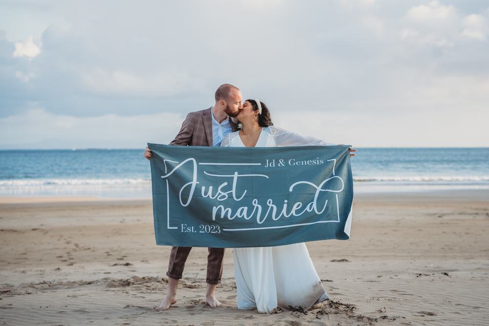 Sliabh Liag Donegal Elopement Wild and Green Photography Just Married Sign Banner