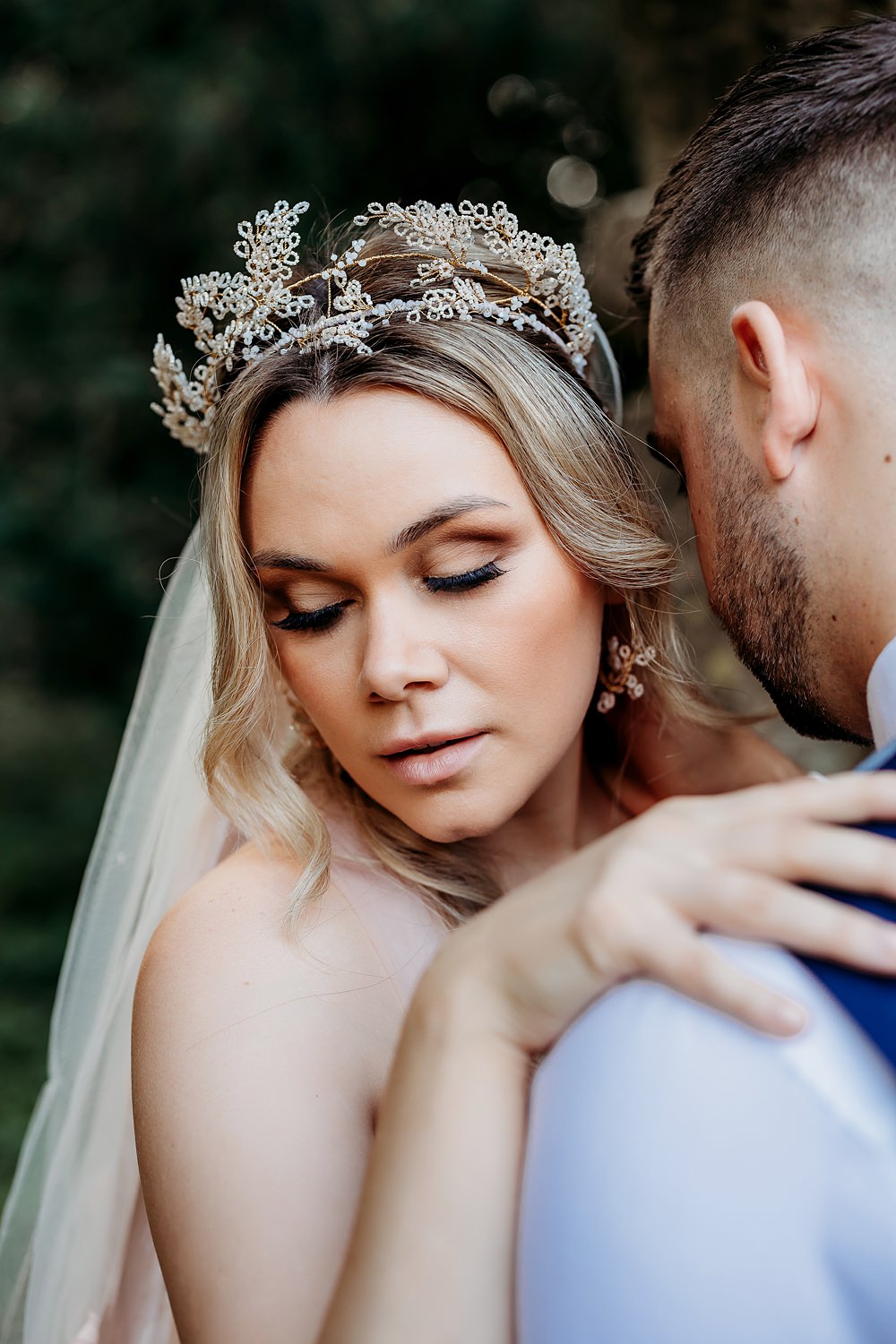 Summer Blush Wedding NK Photography Bride Makeup Natural Tiara
