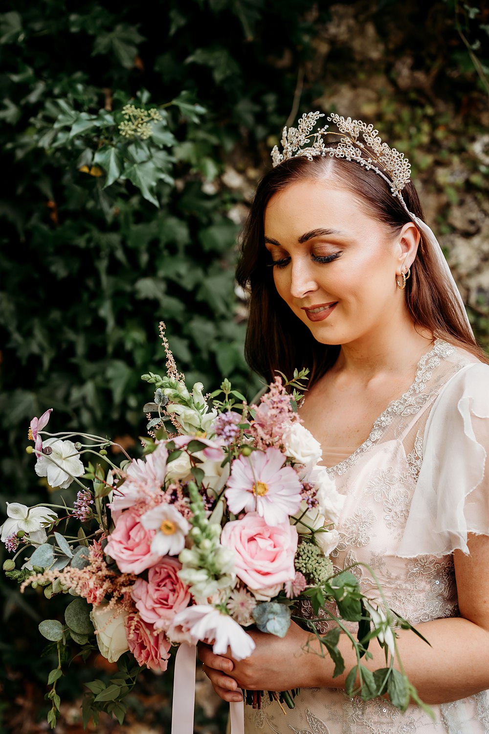 Summer Blush Wedding NK Photography Bouquet Flowers Bridal Pink White