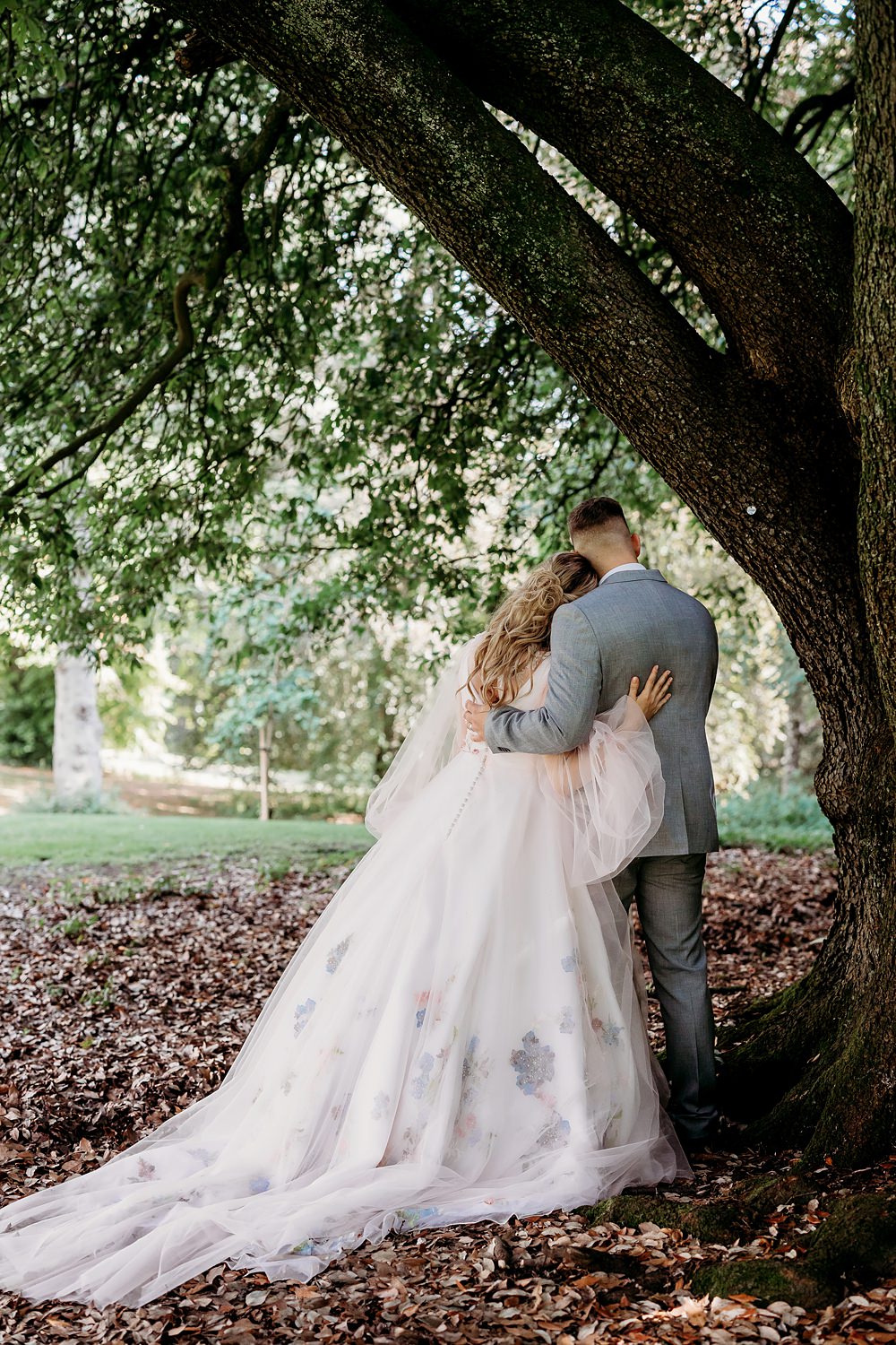 Summer Blush Wedding NK Photography Princess Gown Tulle Sleeves Floral
