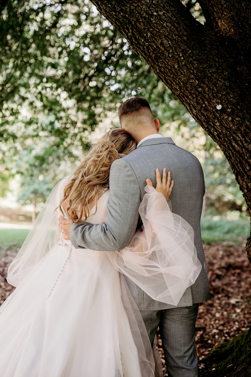 Summer Blush Wedding NK Photography Princess Gown Tulle Sleeves Floral