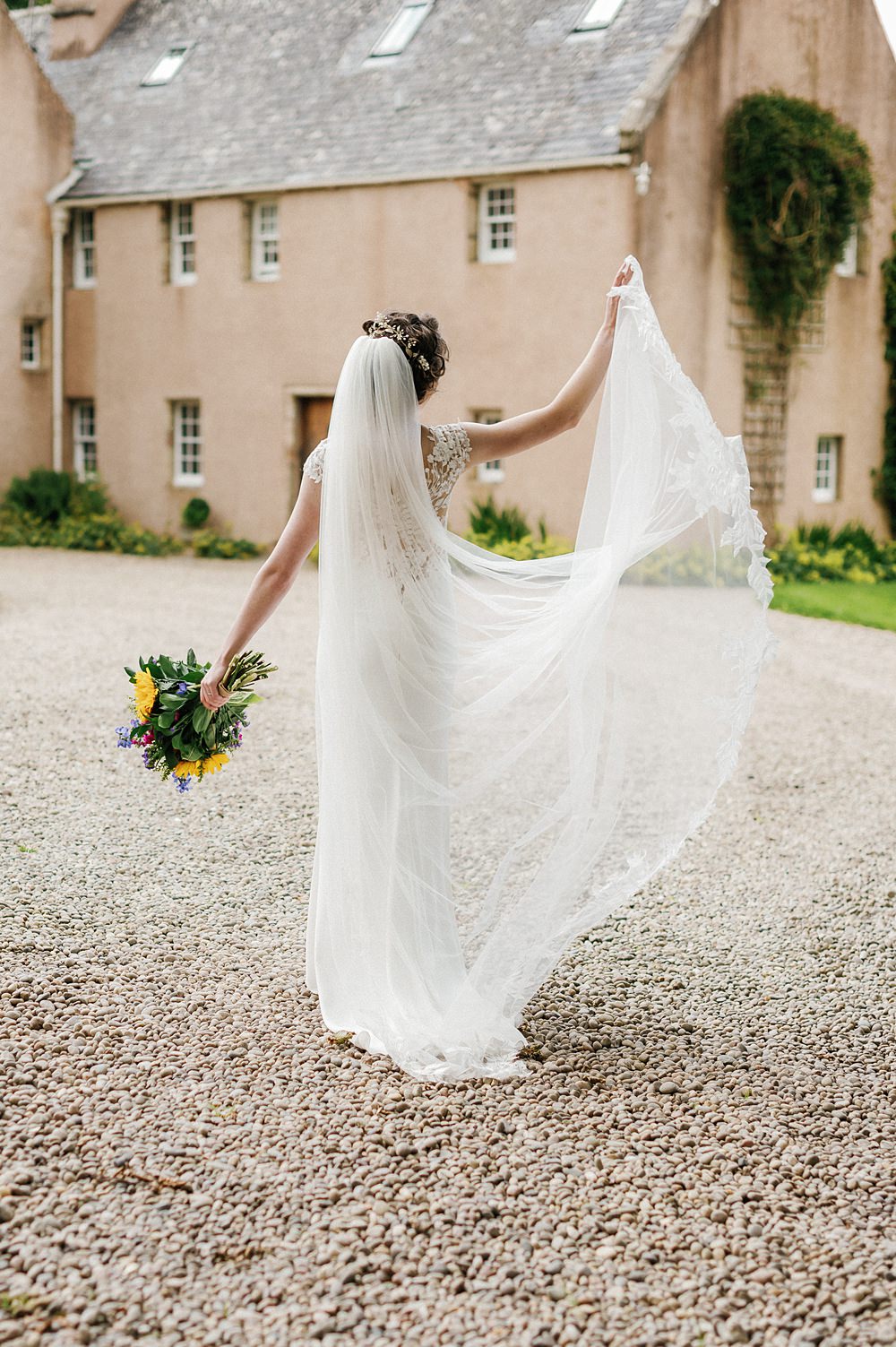 Aswanley Wedding Beth Sutton Photography Dress Gown Lace Gown Back Veil
