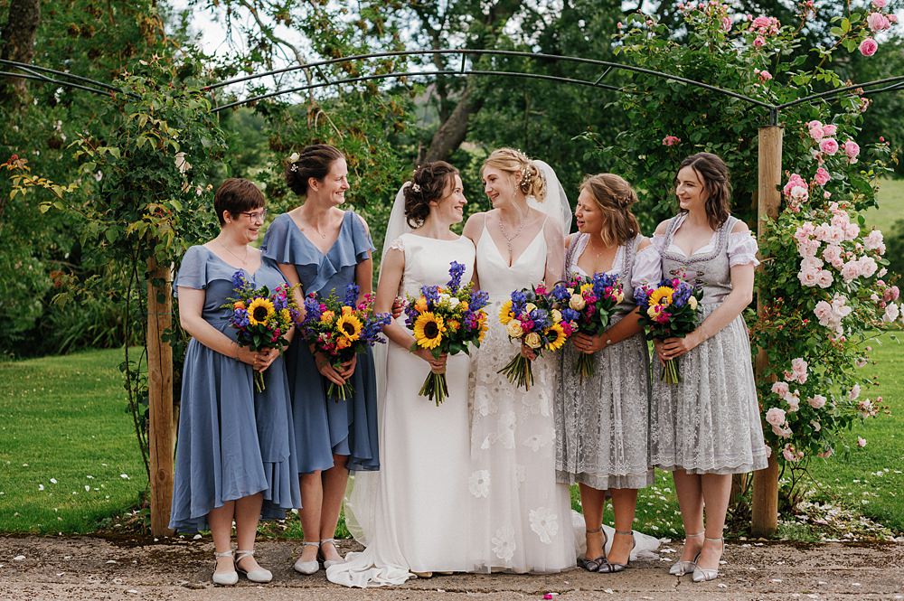 Aswanley Wedding Beth Sutton Photography Mismatched Blue Grey Bridesmaid Dresses