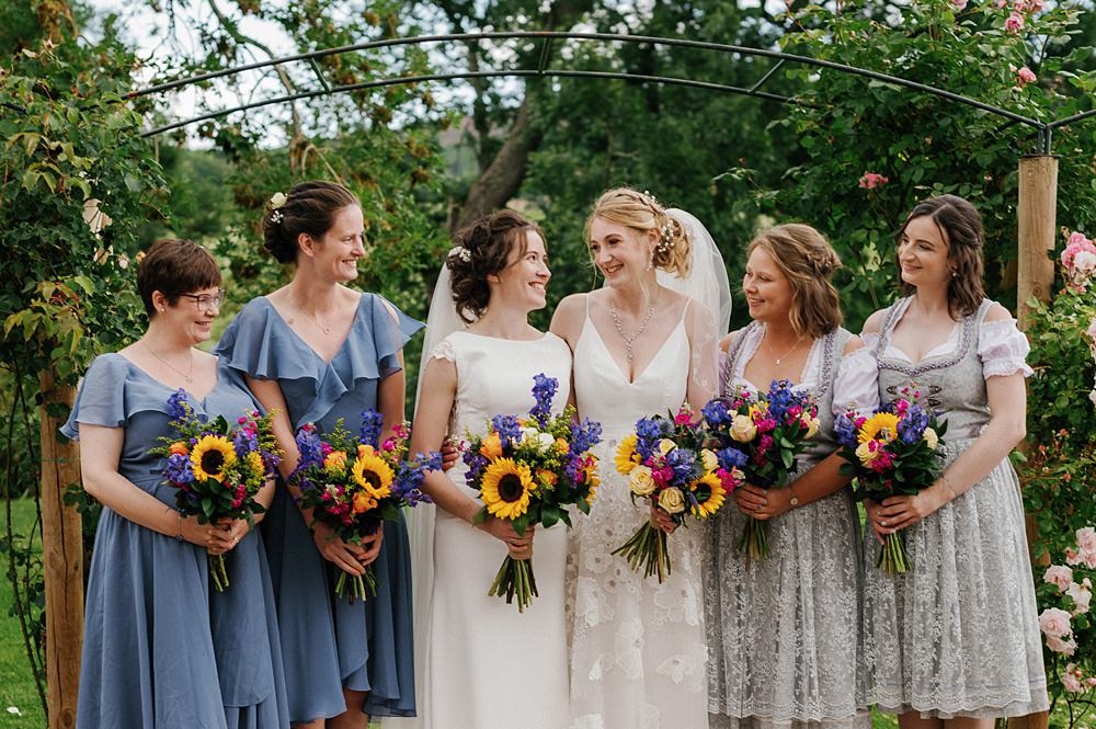 Aswanley Wedding Beth Sutton Photography Mismatched Blue Grey Bridesmaid Dresses