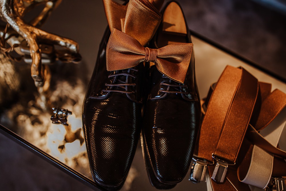 Fernblick Wedding Sandy Alonso Photography Groom Shoes Bow Tie