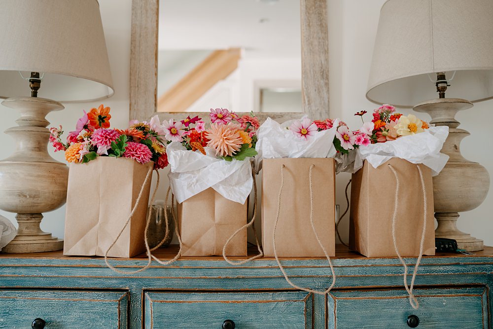Haylands Barn Wedding Phoebe Rossi Photography Bouquets Paper Bags