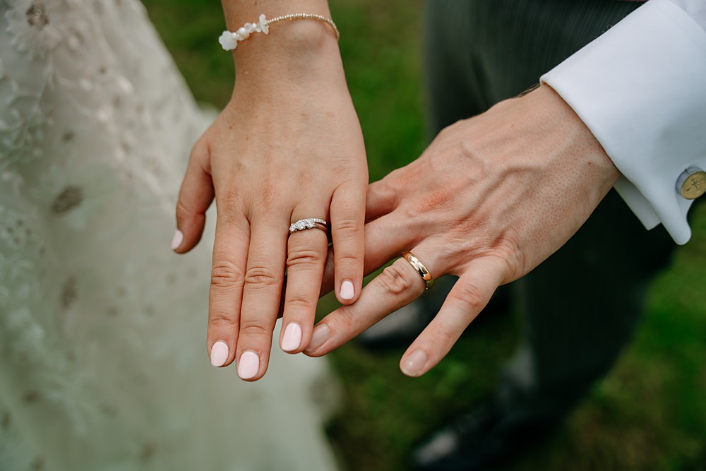 Haylands Barn Wedding Phoebe Rossi Photography Bride Groom Rings Nails Manicure