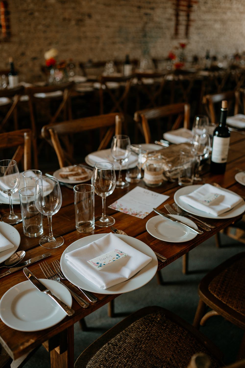 Haylands Barn Wedding Phoebe Rossi Photography Place Name Setting Napkin