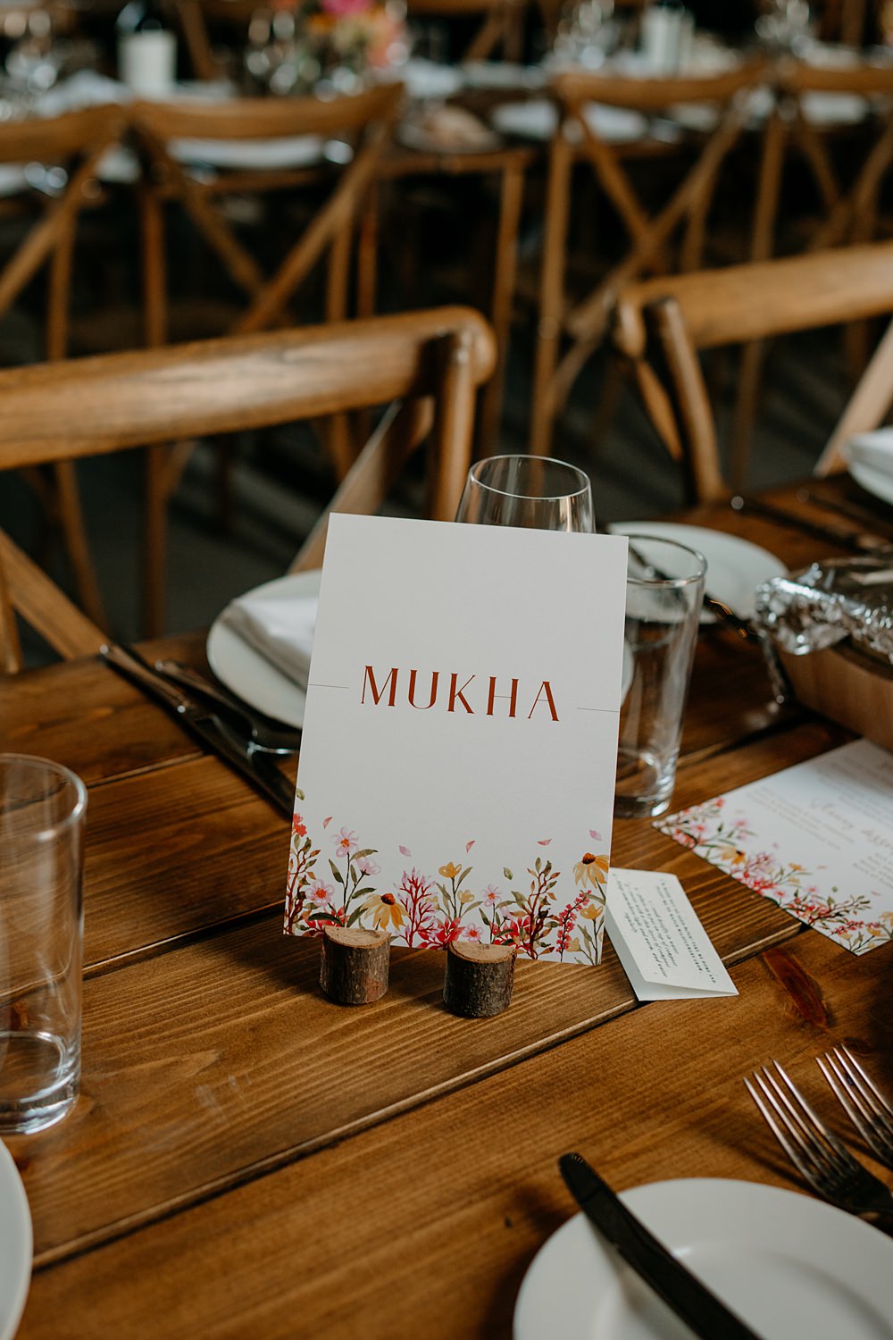 Haylands Barn Wedding Phoebe Rossi Photography Floral Table Name