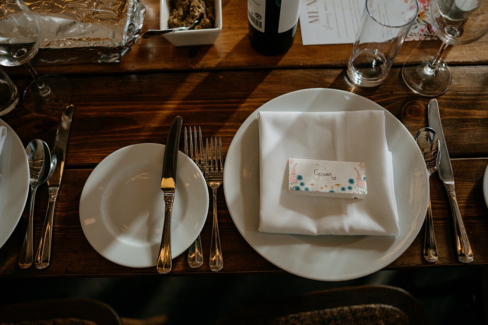 Haylands Barn Wedding Phoebe Rossi Photography Place Setting Name Card