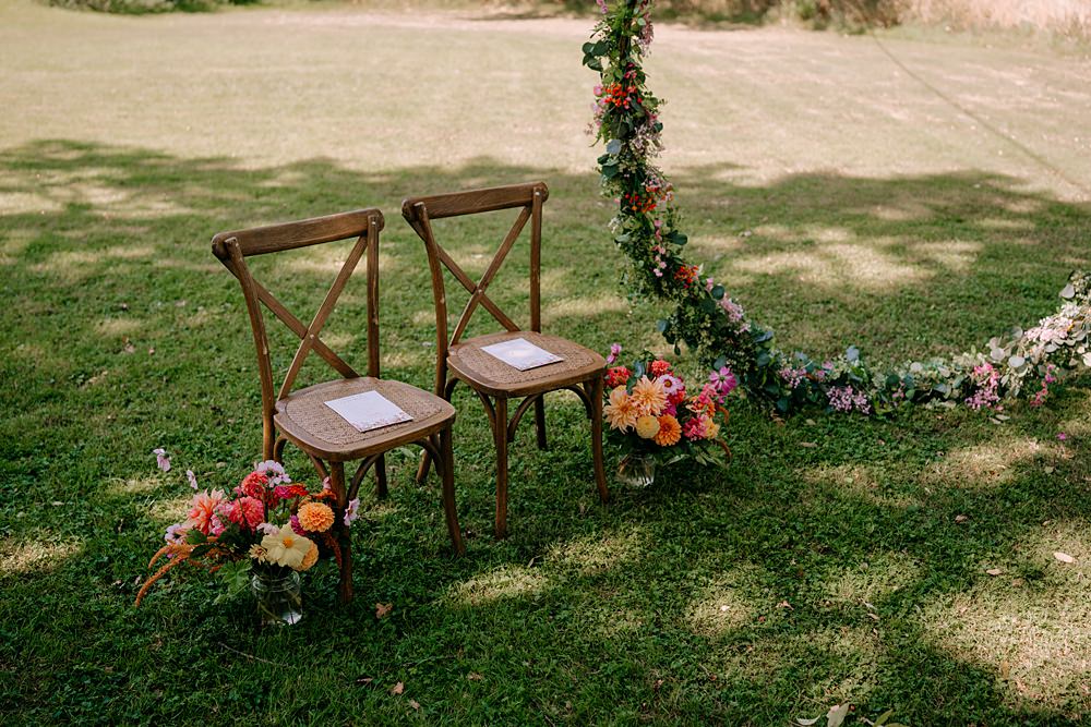 Haylands Barn Wedding Phoebe Rossi Photography Ceremony Chairs Flowers