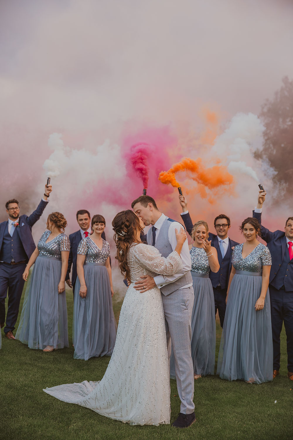 Hitchin Barn Wedding The Wardette Studio Smoke Flare