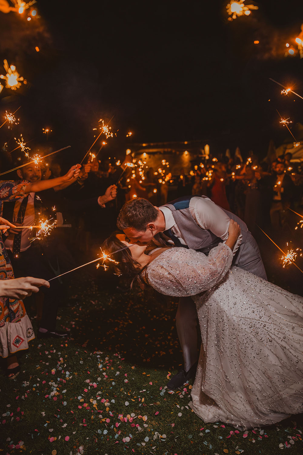 Hitchin Barn Wedding The Wardette Studio Sparkler Exit