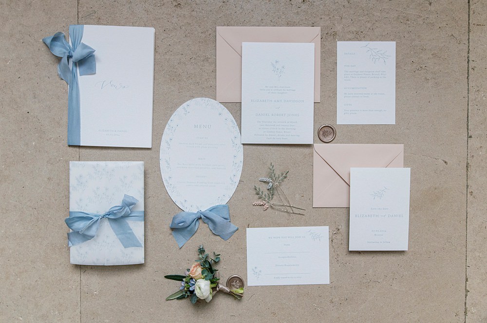 Peach Fuzz Sage Green Wedding Ideas Blue Font Invite Stationery Charlotte Sams
