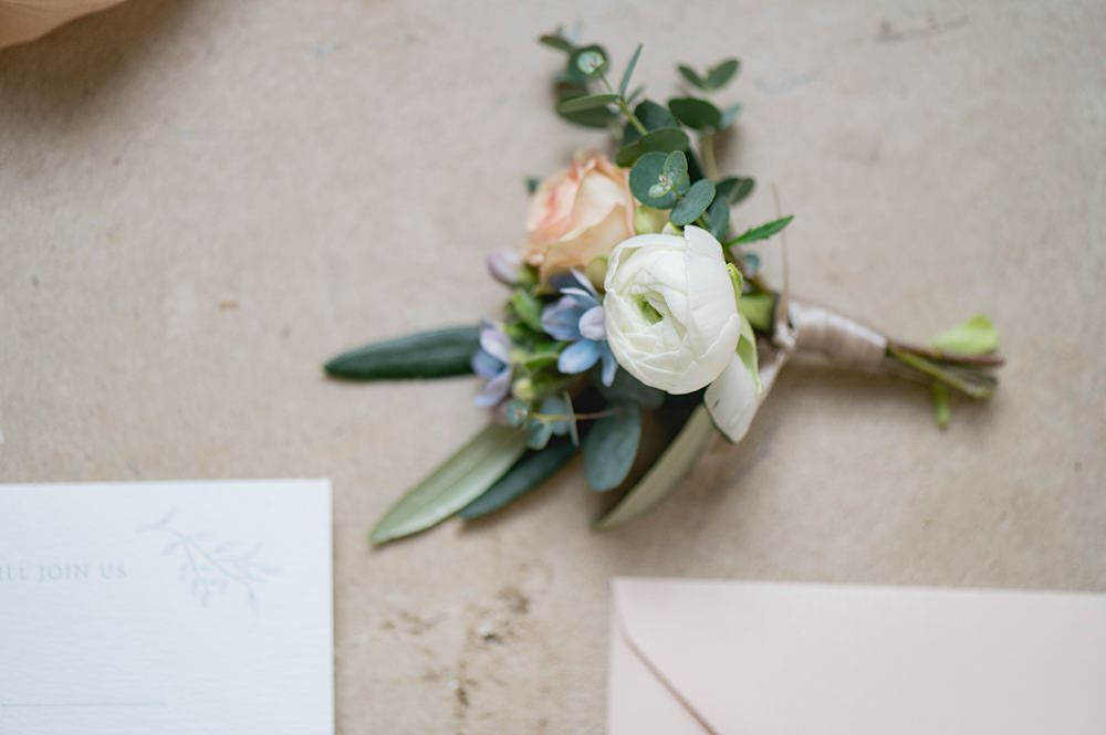 Peach Fuzz Sage Green Wedding Ideas Buttonhole Flower Groom Charlotte Sams