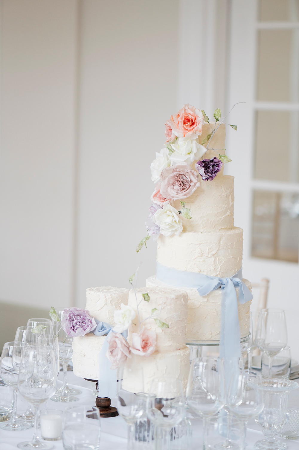 Peach Fuzz Sage Green Wedding Ideas Buttercream Cake Flowers Ribbon Charlotte Sams