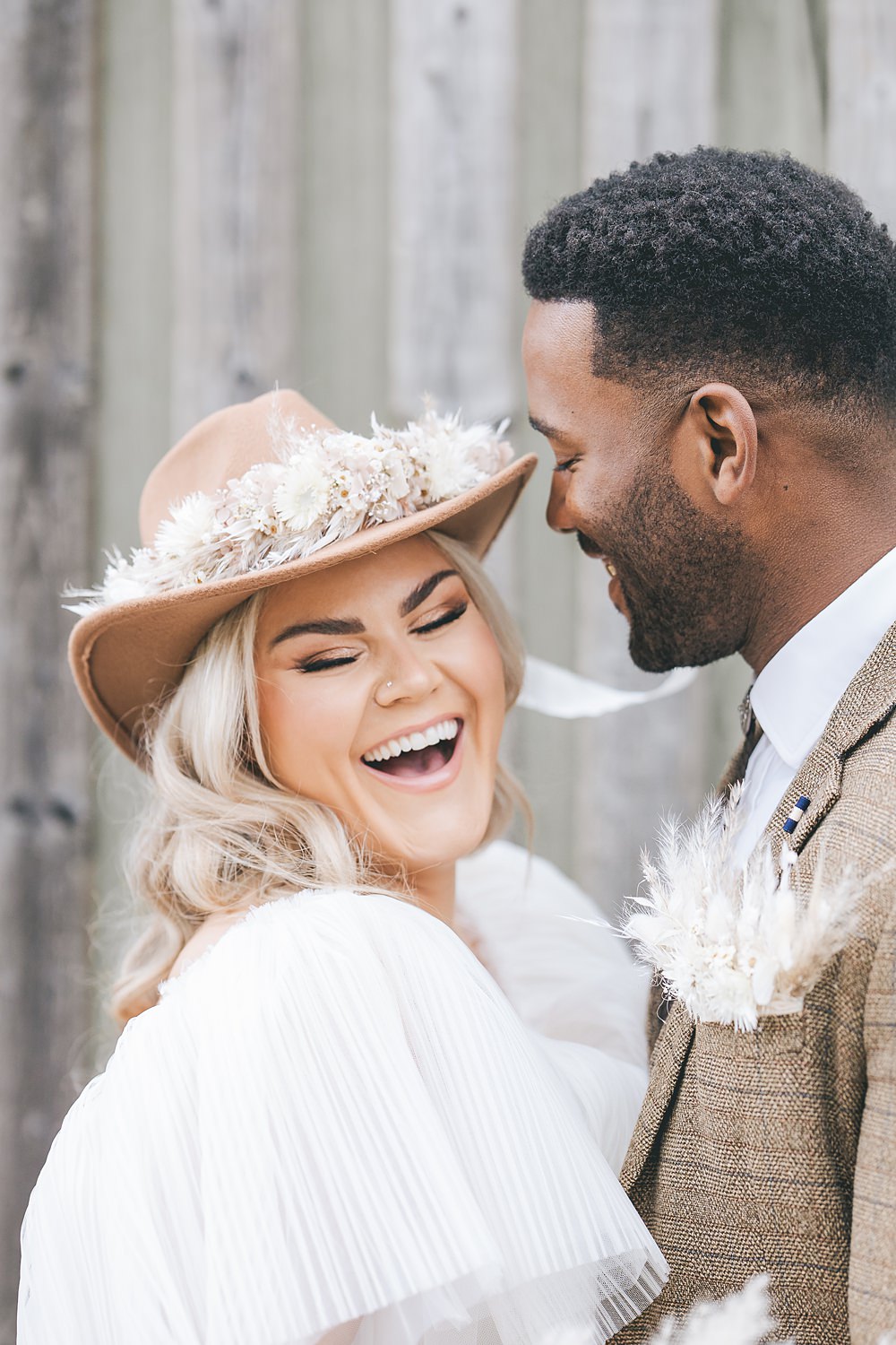 Boho Western Wedding Ideas Red Peacock Photography Bride Hat Flowers Ribbon