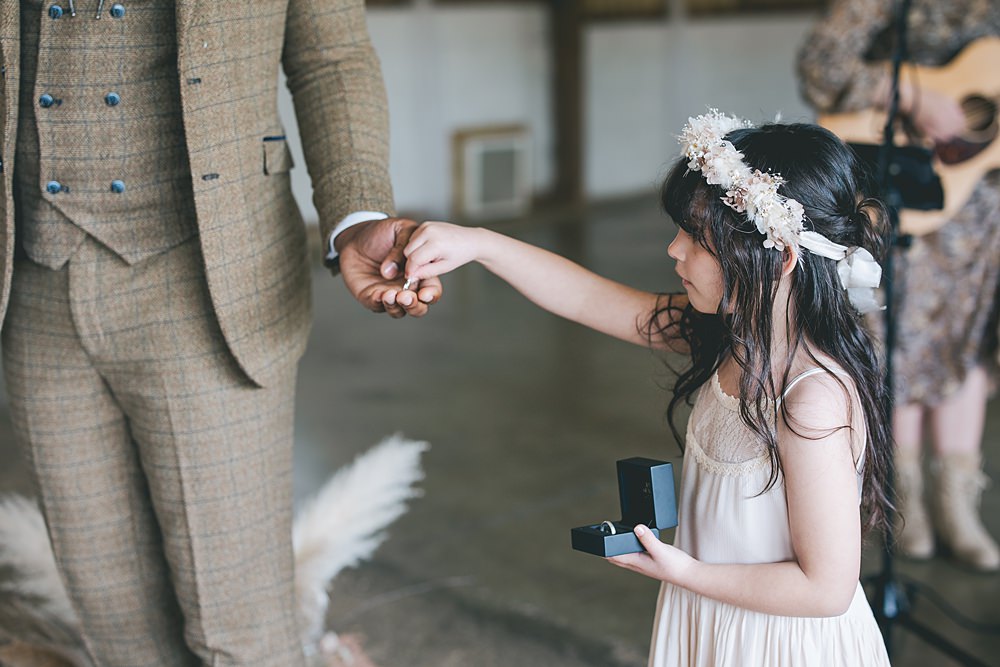 Boho Western Wedding Ideas Red Peacock Photography Flower Girl Flower Crown Ring Bearer