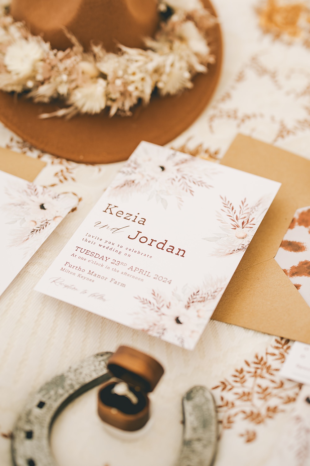 Boho Western Wedding Ideas Red Peacock Photography Invite Stationery Flowers