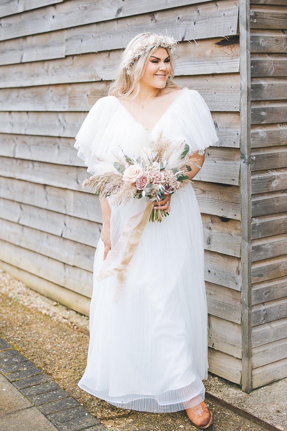 Boho Western Wedding Ideas Red Peacock Photography Off Shoulder Gown Bride