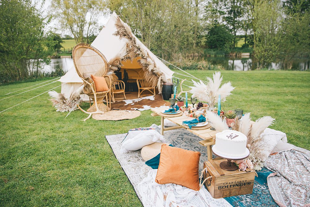 Boho Western Wedding Ideas Red Peacock Photography Bell Tent Decor Outdoor Table