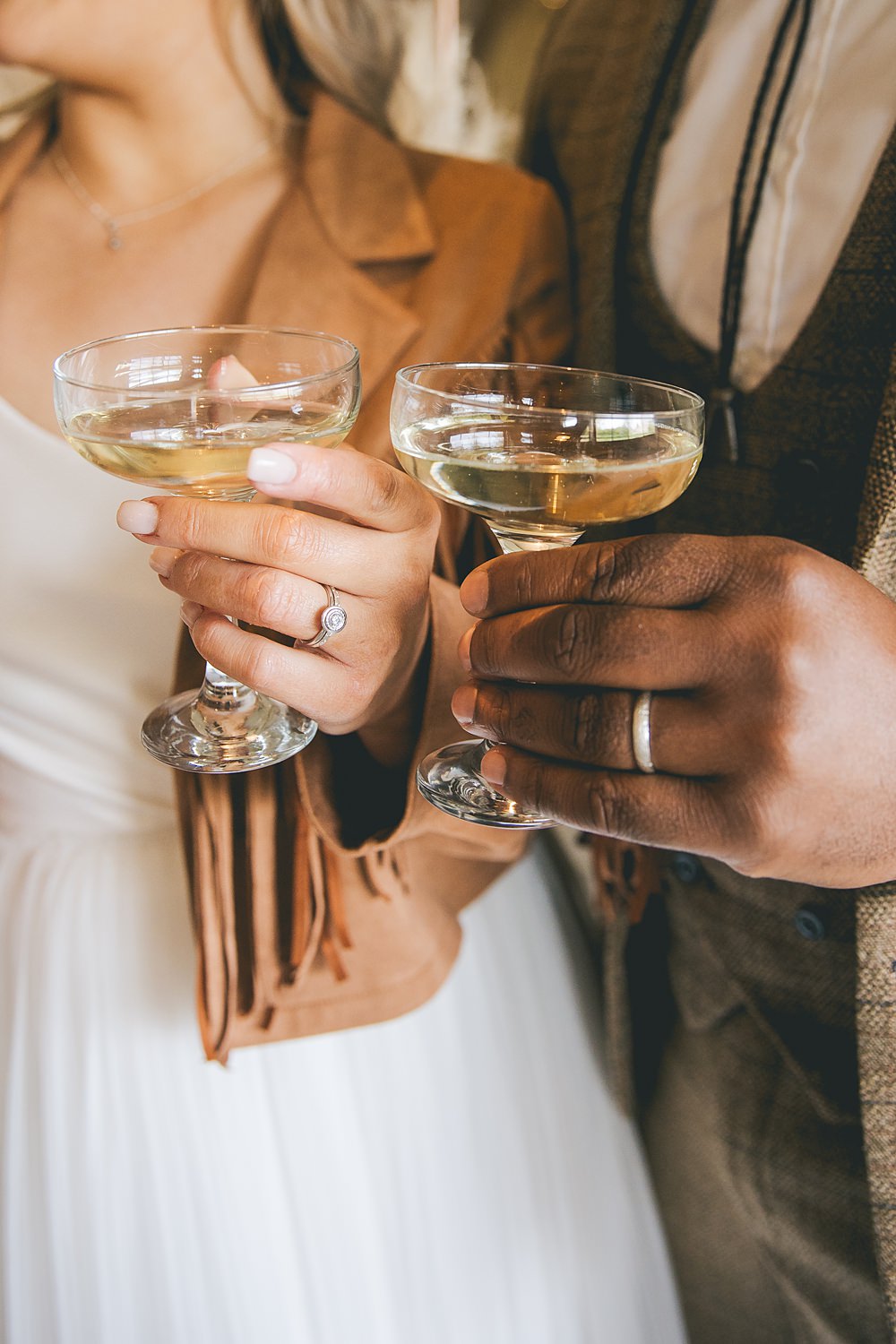 Boho Western Wedding Ideas Red Peacock Photography Bride Groom Drinks